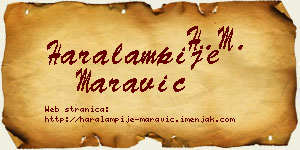 Haralampije Maravić vizit kartica
